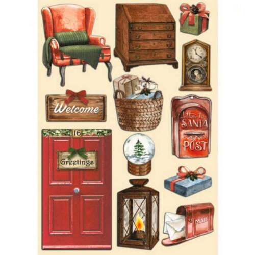 Stamperia A5 Coloured Shape - Romantic Home For The Holidays Home KLSP128