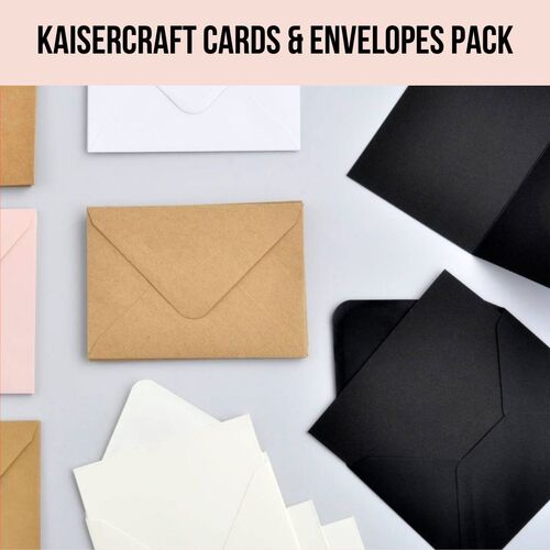 Kaisercraft Card & Envelope Packs (10/pk) - Square & C6 - Various Colours