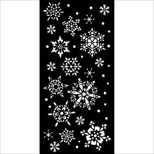 Stamperia 12 x 25cm Thick Stencil - Christmas Snowflakes KSTDL71