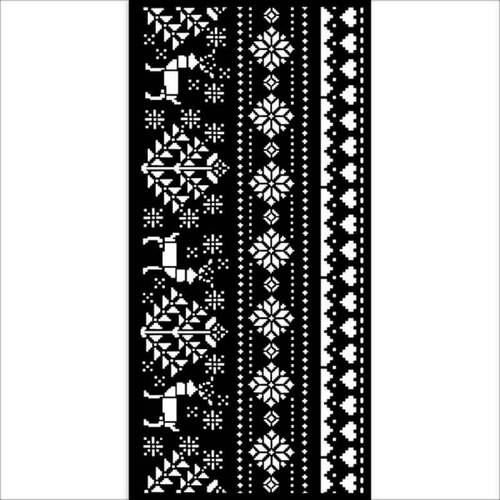 Stamperia 12 x 25cm Thick Stencil - Christmas Border - Deer KSTDL72