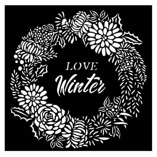 Stamperia 18 x 18cm Thick Stencil - Christmas Love Winter Garland KSTDQ73