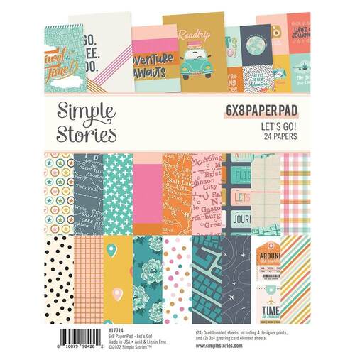 Simple Stories Double-Sided Paper Pad 6"X8" 24/Pkg - Let's Go!
