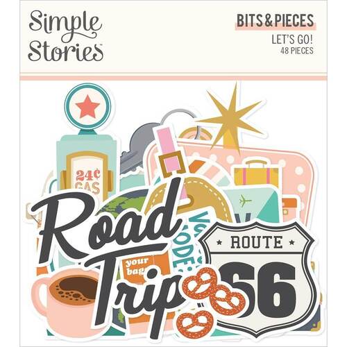 Simple Stories Bits & Pieces Die-Cuts 48/Pkg - Let's Go!