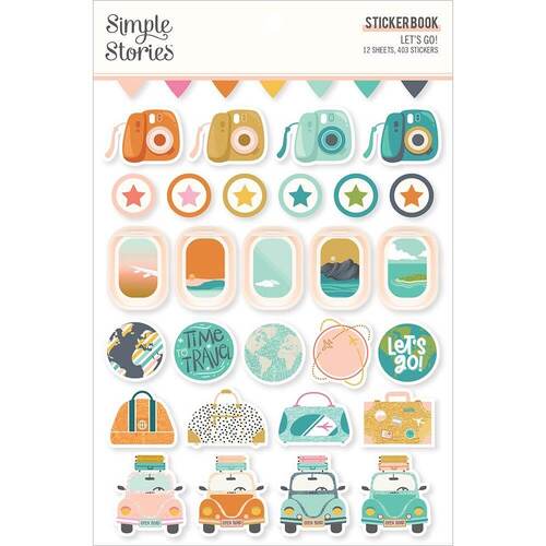 Simple Stories Sticker Book 12/Sheets - Let's Go! (403/Pkg)