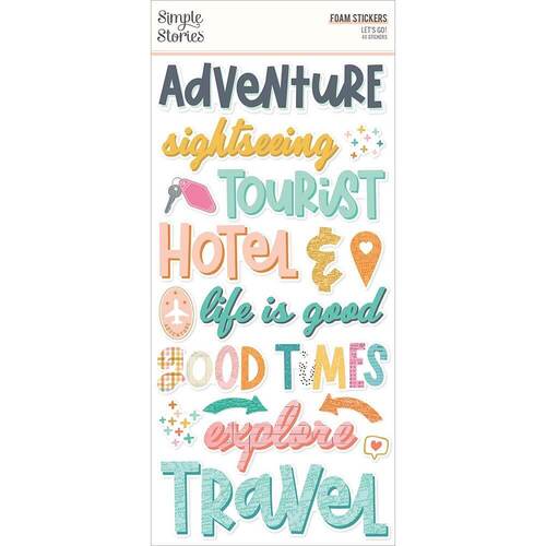 Simple Stories Foam Stickers 40/Pkg - Let's Go!