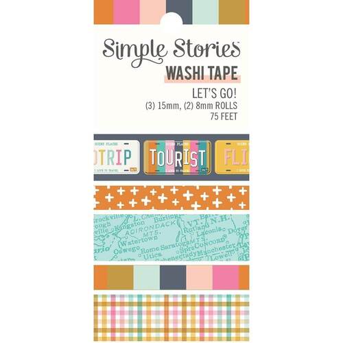 Simple Stories Washi Tape 5/Pkg - Let's Go!