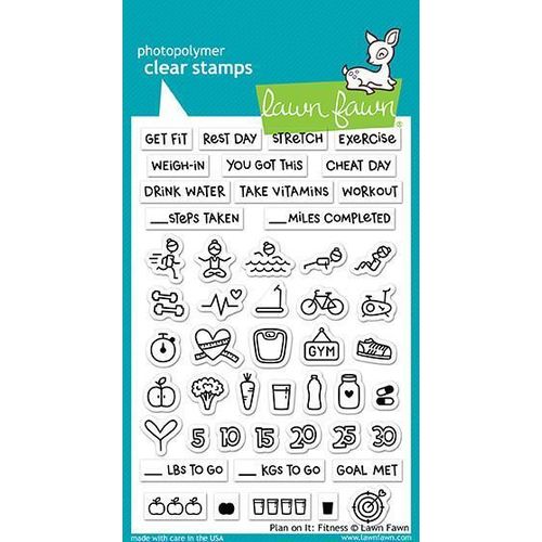 Lawn Fawn - Clear Stamps - Plan On It: Fitness LF1483