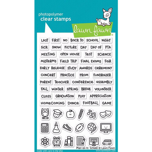 Lawn Fawn - Clear Stamps - Plan On It: School LF2040