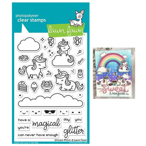 Lawn Fawn - Clear Stamps - Unicorn Picnic LF2319