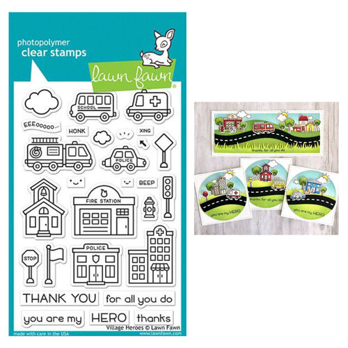Lawn Fawn - Clear Stamps - Village Heroes LF2327