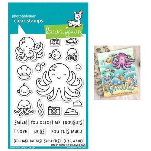 Lawn Fawn - Clear Stamps - Ocean Shell-Fie LF2329