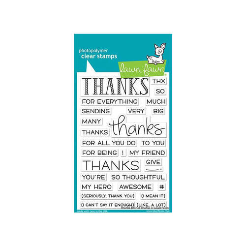 Lawn Fawn - Clear Stamps - Thanks Thanks Thanks LF2405