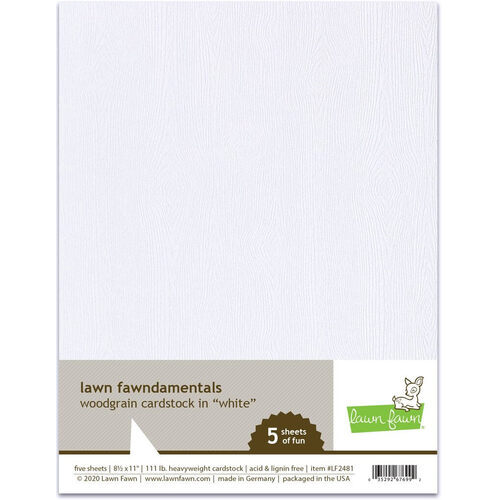 Lawn Fawn - Woodgrain Cardstock - White LF2481