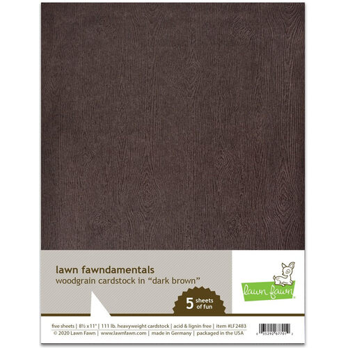 Lawn Fawn - Woodgrain Cardstock - Dark Brown LF2483