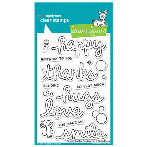Lawn Fawn - Clear Stamps - Scripty Bubble Sentiments LF2502