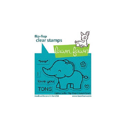 Lawn Fawn - Clear Stamps - Elphie Selfie Flip-Flop LF2514