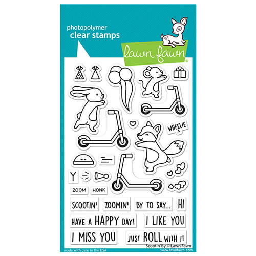 Lawn Fawn - Clear Stamps - Scootin' By LF2554