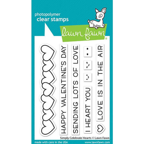 Lawn Fawn - Clear Stamps - Simply Celebrate Hearts LF2722