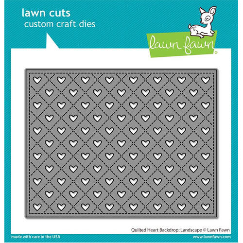 Lawn Fawn - Lawn Cuts Dies - Quilted Heart Backdrop: Landscape LF2738