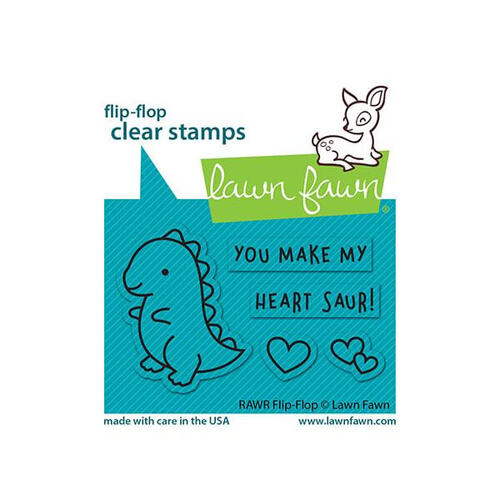 Lawn Fawn - Clear Stamps - RAWR Flip-Flop LF2741