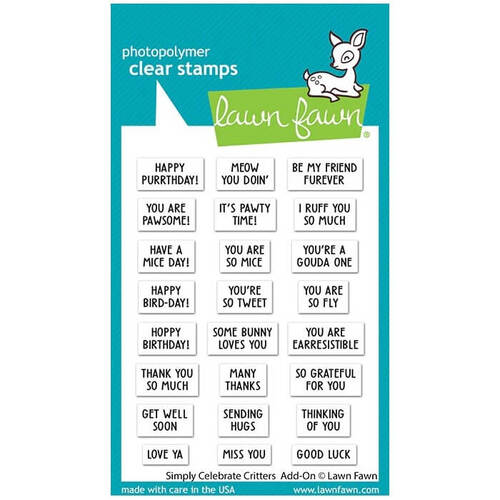 Lawn Fawn - Clear Stamps - Simply Celebrate Critters Add-On LF2862