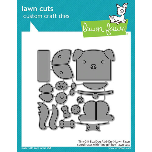 Lawn Fawn - Lawn Cuts Dies - Tiny Gift Box Dog Add-On LF2887