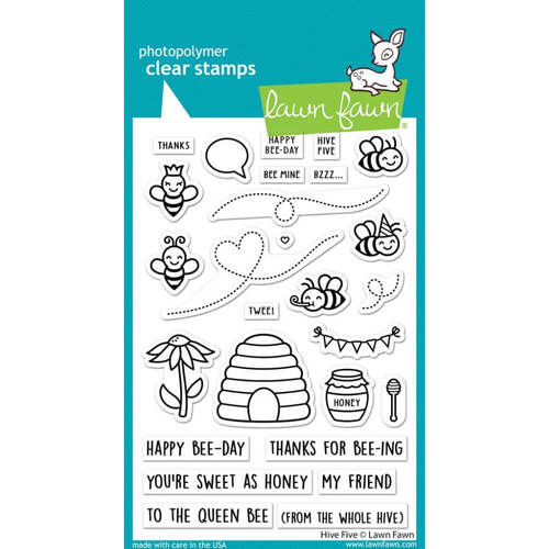 Lawn Fawn - Clear Stamps - Hive Five LF2927