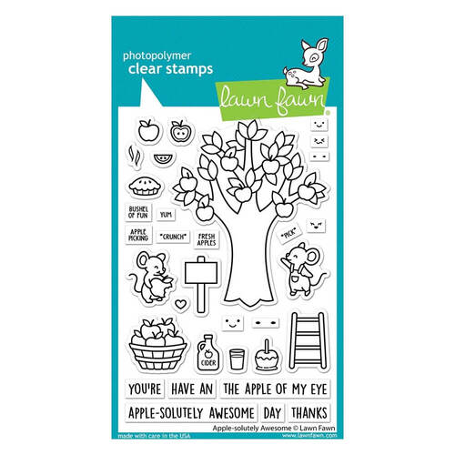 Lawn Fawn - Clear Stamps - Apple-Solutely Awesome LF2930