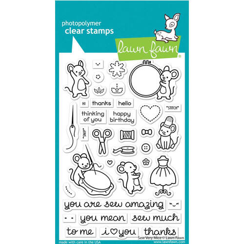 Lawn Fawn - Clear Stamps - Sew Very Mice LF3061