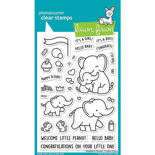 Lawn Fawn - Clear Stamps - Elephant Parade LF3065