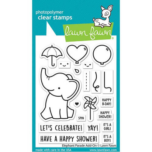 Lawn Fawn - Clear Stamps - Elephant Parade Add-On LF3067