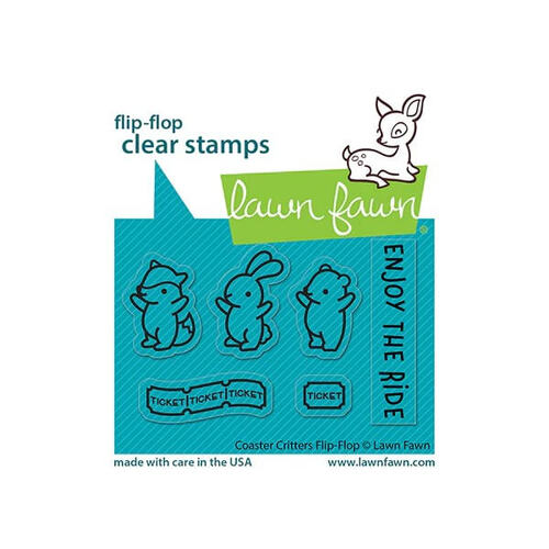 Lawn Fawn - Clear Stamps - Coaster Critters Flip-Flop LF3075