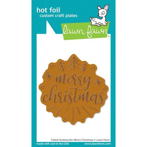 Lawn Fawn Hot Foil Plate - Foiled Sentiments: Merry Christmas LF3262