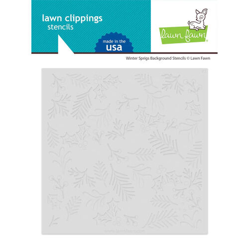 Lawn Fawn Clippings Stencils - Winter Sprigs Background LF3265