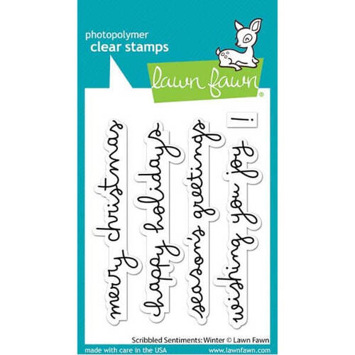 Lawn Fawn - Clear Stamps - Scribbled Sentiments: Winter LF3279