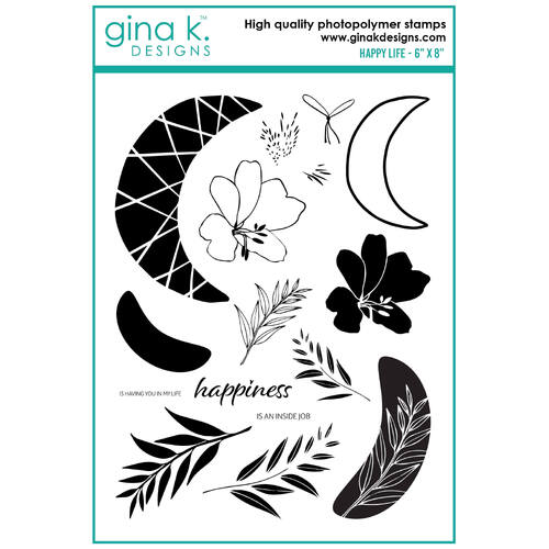 Gina K Designs Clear Stamps - Happy Life