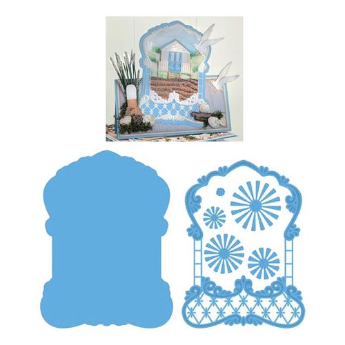 Marianne Design - Creatables Dies - Anja's Label Frame & Flowers LR0425
