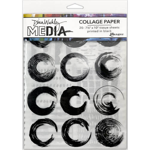 Dina Wakley Media Collage Tissue Paper 7.5"X10" 20/Pkg - Elements MDA74908