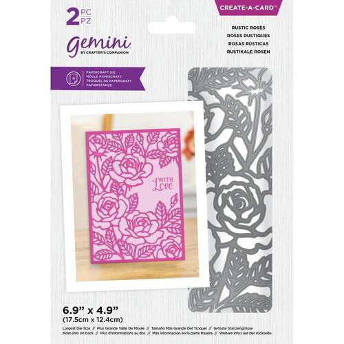 Crafter's Companion Gemini Create-A-Card Die - Rustic Roses MDCADRUR