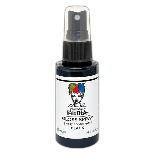 Dina Wakley MEdia Gloss Spray 1.9oz - Black MDO73659