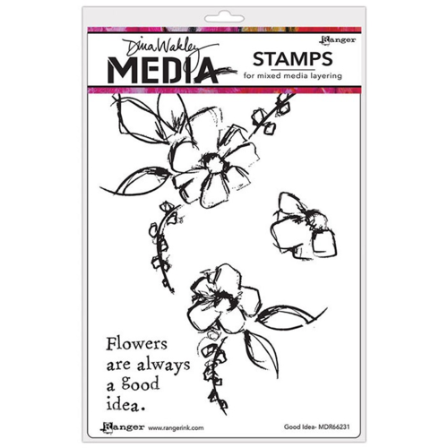 Dina Wakley Media Cling Stamps 6"X9" - Good idea MDR66231