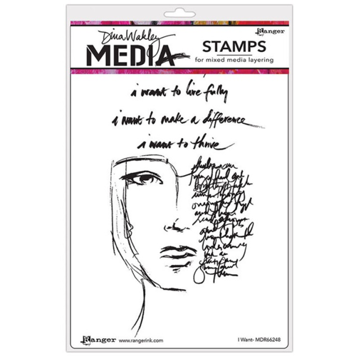 Dina Wakley Media Cling Stamps 6"X9" - I Want MDR66248