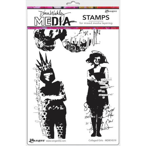 Dina Wakley Media Cling Stamps - Collaged Girls MDR74519