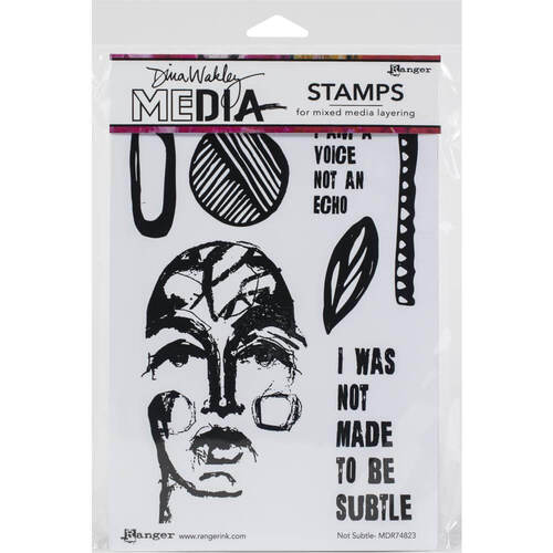 Dina Wakley Media Cling Stamps 6"X9" - Not Subtle MDR74823