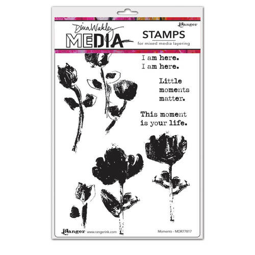 Ranger Dina Wakley Media Cling Stamps 6"X9" - Moments MDR77817