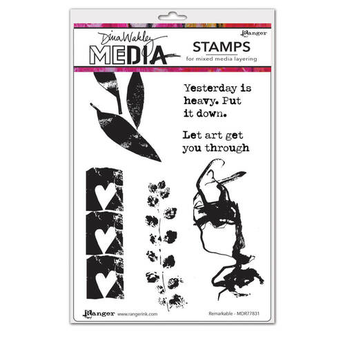 Dina Wakley Media Cling Stamps 6"X9" - Remarkable MDR77831