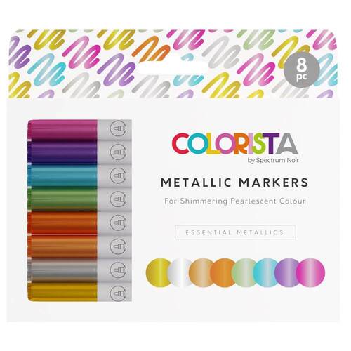 Spectrum Noir Colorista Metallic Marker 8/Pkg - Essential Metallics