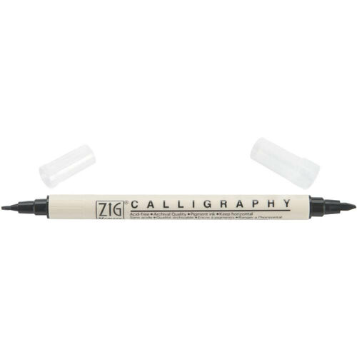ZIG Memory System Calligraphy Dual-Tip Marker - Pure Black