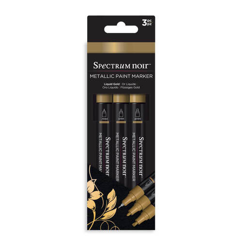 Spectrum Noir Metallic Paint Marker 3/PKg - Liquid Gold