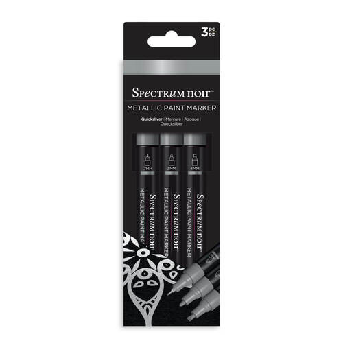 Spectrum Noir Metallic Paint Marker 3/PKg - Quick Silver